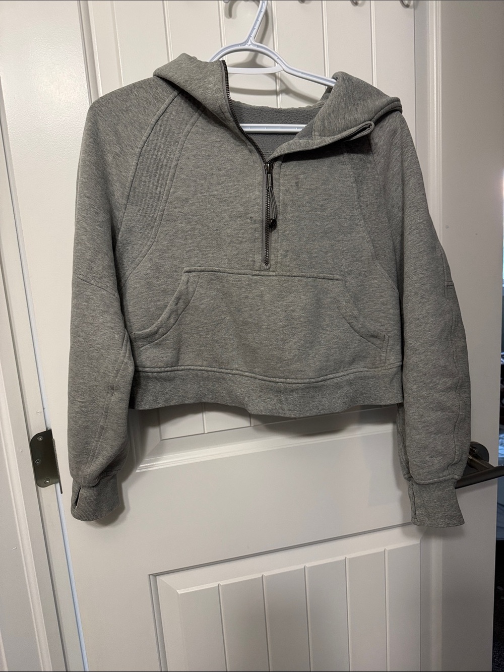 lululemon athletica Gray Cropped Half-Zip Hoodie